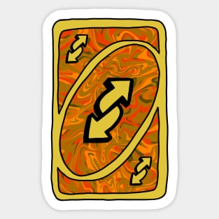 Trippy yellow Uno reverse card Sticker